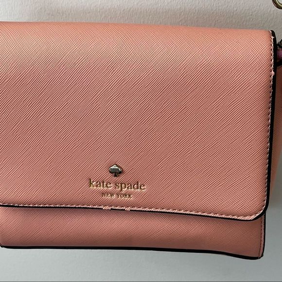 Kate Spade New York Staci Small Flap Crossbody Chalk Pink Leather purse. - Picture 2 of 7